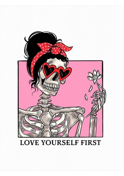 Love Yourself First Baskılı Oversize T-Shirt Salas Boyfriend modelleri