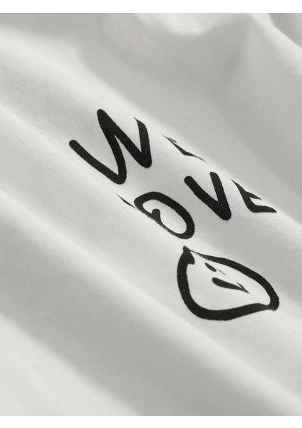 We Love Baskılı Oversize T-Shirt indirimleri