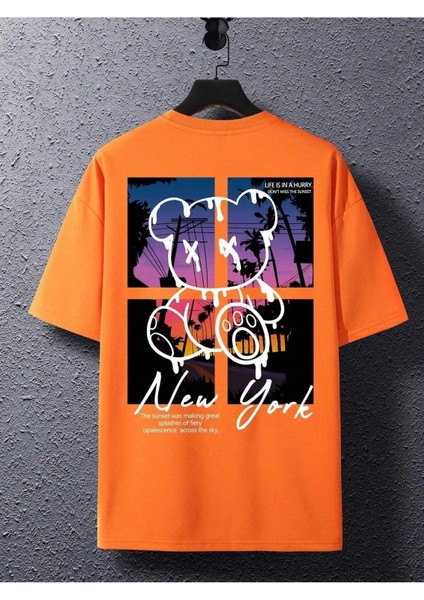 Life Hurry Baskılı Oversize Erkek T-Shirt Salaş Boyfirend fiyatları