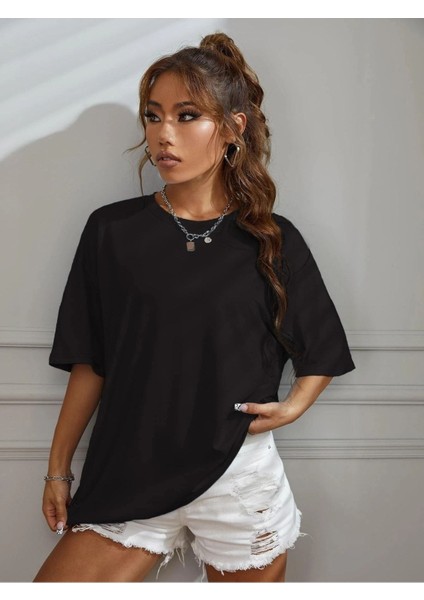 Coming Baskılı Kadın Salaş Oversize T-Shirt Boyfirend fiyatları