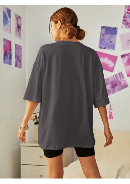 Ayıcık Baskılı Kadın Oversize T-Shirt Salaş Boyfirend fiyatları