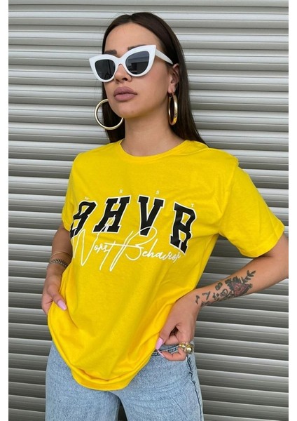 Kadın Bhvr Oversize Baskılı T-Shirt Bluz fiyatları