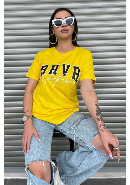 Kadın Bhvr Oversize Baskılı T-Shirt Bluz modelleri