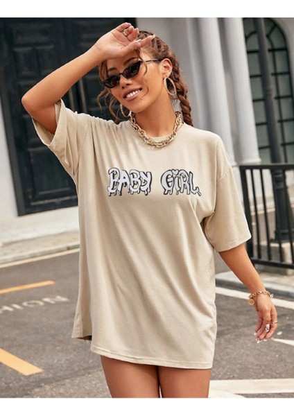 Kadın Baby Girl Baskılı Oversize T-Shirt fiyatları