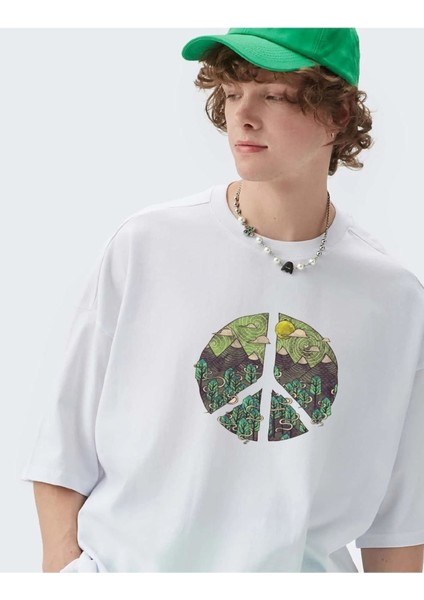 Unisex Save Trees Baskılı Oversize T-Shirt fiyatları