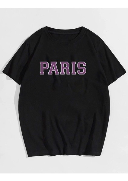 Unisex Paris Baskılı Oversize T-Shirt