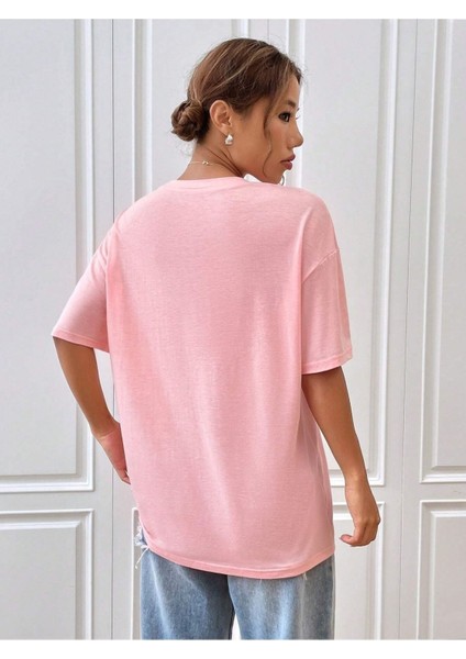 Beautiful Day Baskılı Oversize T-Shirt Salaş Boyfirend modelleri