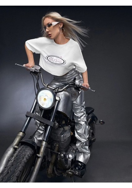 Kadın Crop Oversize Houston Baskılı fırsatları