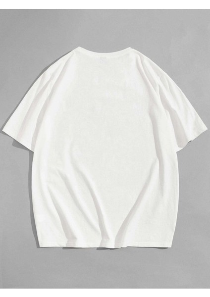 Unisex Born Genius Baskılı Oversize T-Shirt