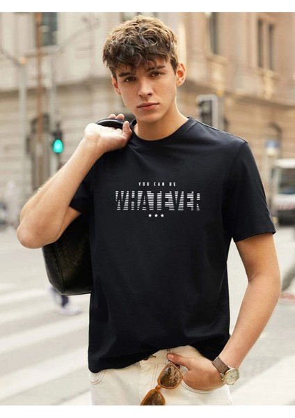 Siyah Oversize T-Shirt Whatever Baskılı fiyatları