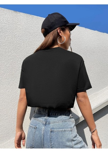 Kadın Crop Eagle Baskılı