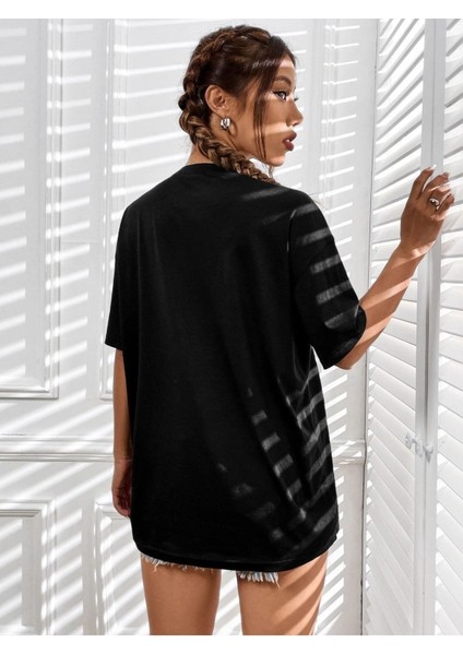 Beautiful Day Baskılı Oversize T-Shirt Salaş Boyfirend modelleri