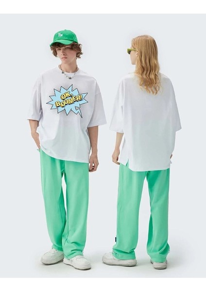 Unisex Boomer Baskılı Oversize T-Shirt modelleri
