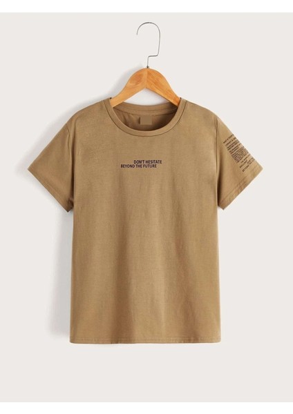 Unisex Bej Oversize T-Shirt