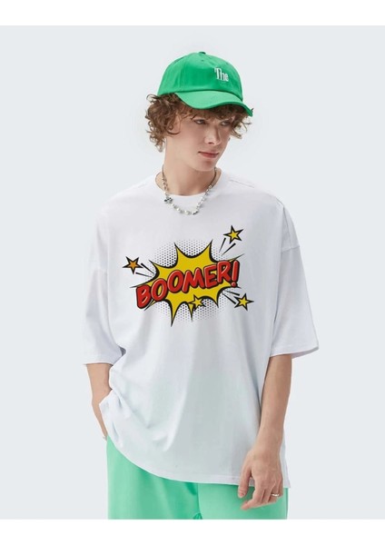 Unisex Boomer Baskılı Oversize T-Shirt fiyatları