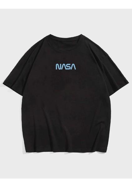 Unisex Nasa Uzay Ön ve Arka Baskılı Oversize T-Shirt