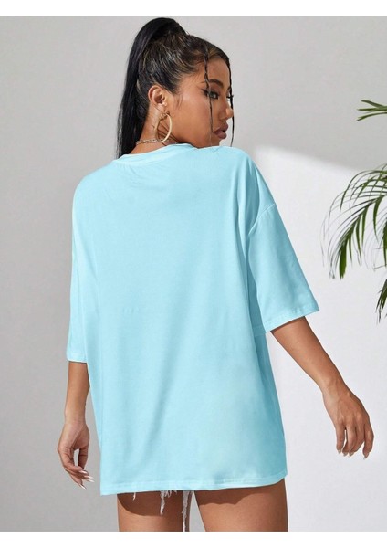 Bad Butterfly Baskılı Oversize T-Shirt Salaş Boyfirend