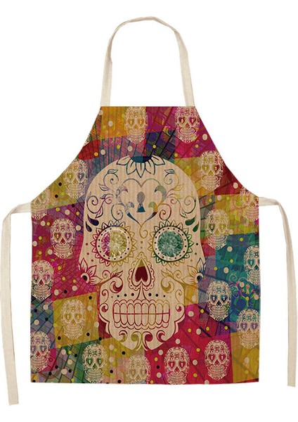 R Stili Mutfak Desenli Kollu Önlük Pişirme Kollu Pamuk Keten Önlük Yetişkin Önlük Ev Temizlik Aksesuarları 53*65Cm Mc0026 (Yurt Dışından)