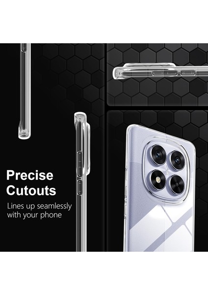 Xiaomi Redmi Note 14 Pro 5g Uyumlu Kılıf Kamera Çıkıntılı Korumalı Renksiz Yumuşak Şeffaf Silikon Kapak / Poco X7