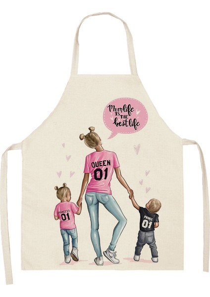 2Wq-14 Stili 68X55Cm Yetişkin Boyutu Ebeveyn-Çocuk Desen Temiz Sanat Önlüğü Ev Yemek Pişirme Mutfak Önlüğü Kafe Pamuk Ve Keten Moda Yeni Sıcak Satış Yetişkin Önlük (Yurt Dışından)