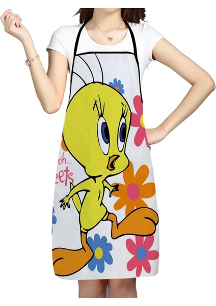 No.6 Tarzı 50X75Cm Mutfak Önlüğü Tweety Kuş Çizgi Film Baskılı Kolsuz Oxford Kumaş Önlükler Kadın Erkek Ev Temizlik Araçları Yaratıcı Ler (Yurt Dışından)