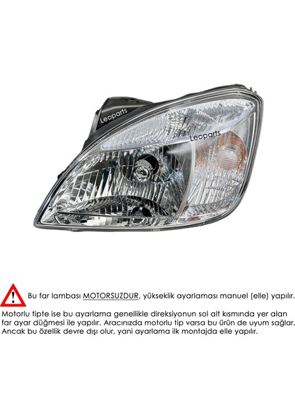 Kia Rio Far Lambası Sol (Manuel) 2006-2010 92101-1G020