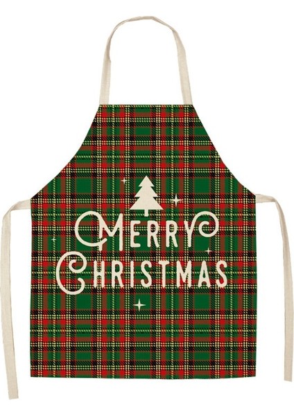 Pembe Tarzı 68X55Cm Yetişkin Boyutu Noel Önlüğü Keten Leke Tutmayan Noel Baba Desenli Önlük Kadınlar Için Pişirme Aksesuarları Çocuklar Önlük Delantal (Yurt Dışından)