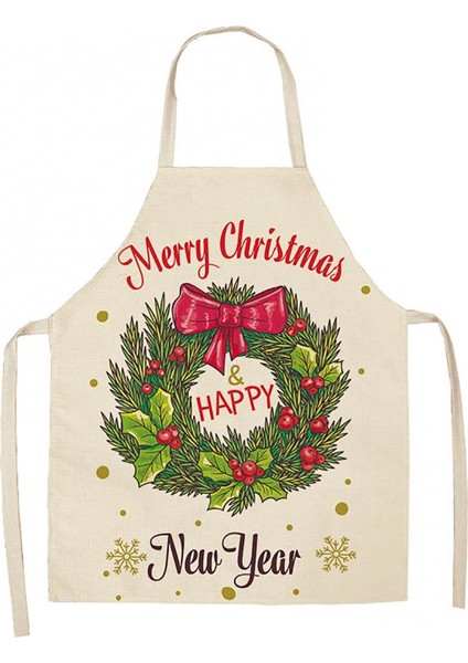 No.3 Tarzı Keten Noel Tasarımı Noel Baba Mutfak Pişirme Parti Aksesuarları Çocuklar Için Önlük (Yurt Dışından)