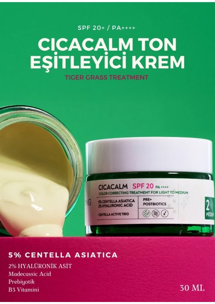Cica Tiger Grass Ton Eşitleyici Krem Medium 20 Spf 30 ml Orta Cilt Tonları fiyatları