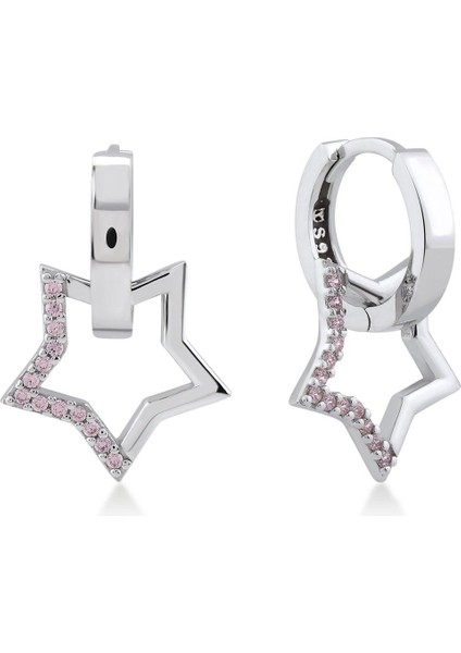 Pink Zirconia Taşlı Mini Yıldız Küpe