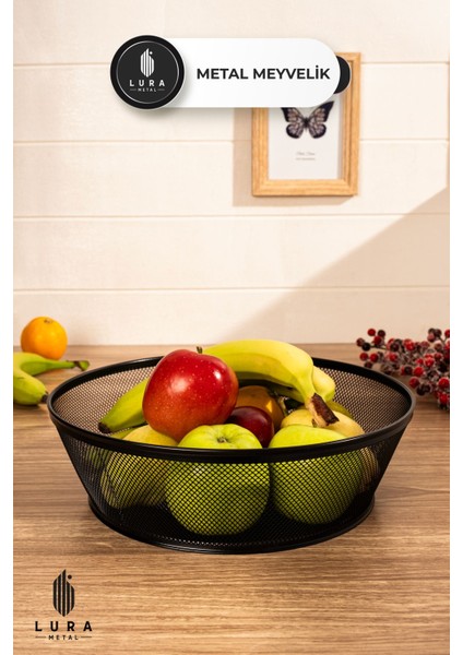 Siyah Metal Fileli Meyvelik ve Sebzelik - 30 cm Şık ve Dayanıklı Tasarım modelleri