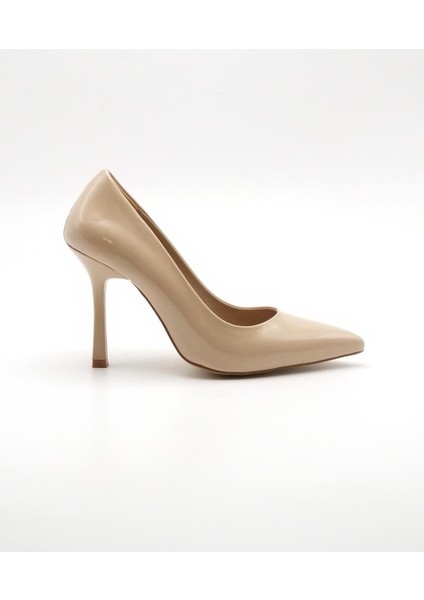 Bayan 36-40 Krem Rugan Stiletto Abiye Ayakkabı ( Topuk Boyu 9cm ) fiyatları
