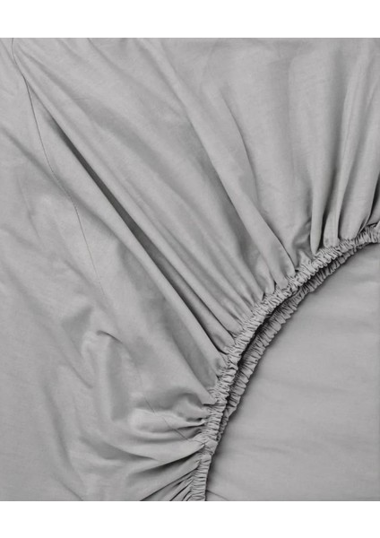 Cotton (Pamuk) 160 x 200+30 cm Gri Fitted (Lastikli) Çift Kişilik Çarşaf Bed Sheet