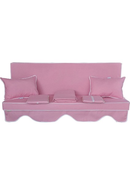 Elit Salıncak Minderi Su Itici Kumaş Gri Sünger Fermuarlı Set-Pembe Tdrk 467