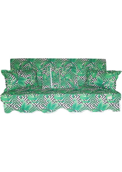 Sofa Soft Kumaş Tentesiz 28 Dns Sünger Salıncak Minderi-Sofa Salıncak Yeşil Çift Yaprak