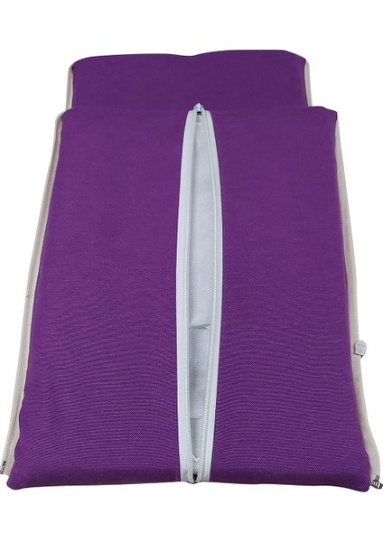 Elit Salıncak Minderi Su Itici Kumaş Gri Sünger Fermuarlı Set-Mor Drm 2854