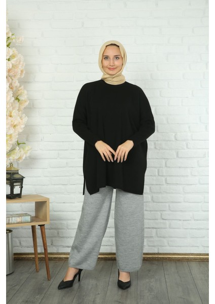 Yanları Yırtmaçlı Triko Tunik