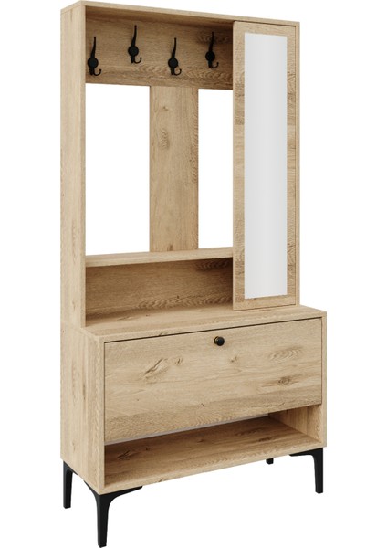 Valentino Wood Raflı,kapaklı,aynalı AYAKKABILIK/VESTİYER/PORTMANTO(MDF)