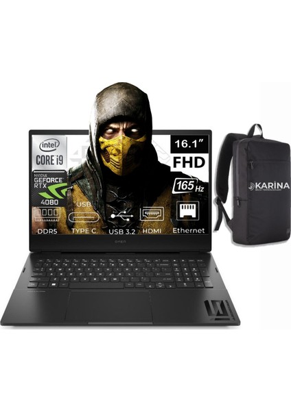 Omen 16 Intel Core I9-14900HX WF1010N- 9J2A5EA-19 32GB 1tb+1tb Rtx 4080 12GB Gddr6 Freedos 16.1 Inç 165 Hz Fhd