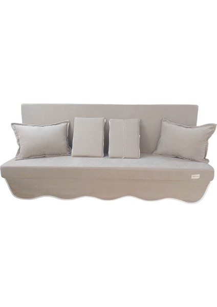 Sofa Soft Kumaş Tentesiz 28 Dns Sünger Salıncak Minderi-Sofa Salıncak Açık Bej
