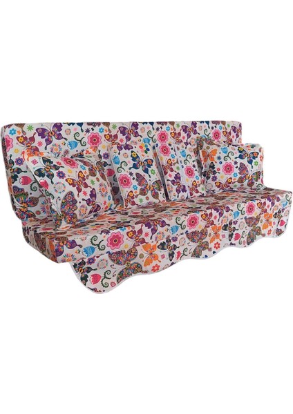 Sofa Soft Kumaş Tentesiz 28 Dns Sünger Salıncak Minderi-Sofa Salıncak Kelebekler