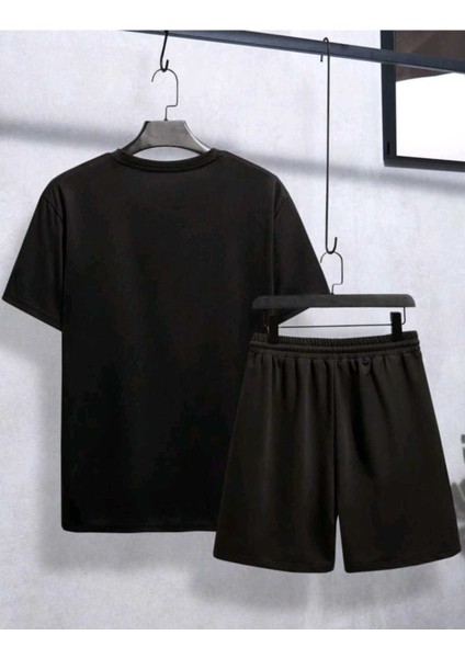 Erkek Minimal Palmiye Baskılı Sokak Stili Şort T-Shirt Takım Oversize Salaş fiyatları