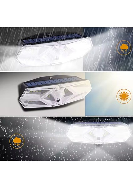 Güneş Enerjili Hareket Sensörlü, 6 Taraflı 104 Led Aydınlatma / GT-SL13