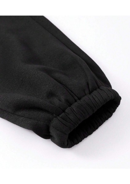 Kadın Make Happy Baskılı Alt Üst Sweatshirt Jogger Eşofman Takımı Oversize Kapüşonlu fiyatları