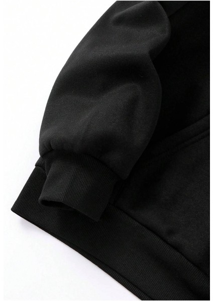 Kadın Make Happy Baskılı Alt Üst Sweatshirt Jogger Eşofman Takımı Oversize Kapüşonlu modelleri