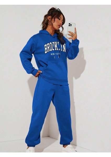 Jogger Beyaz Sweatshirt Alt Üst Eşofman Takımı Oversize Bisiklet Yaka