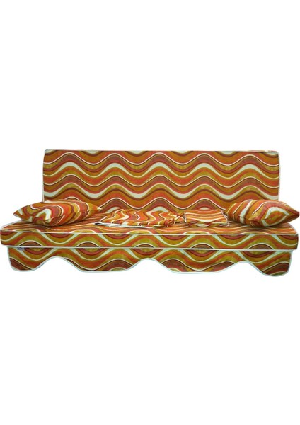 Median Salıncak Minderi Pamuk/polyester Kumaş Gri Sünger Fermuarlı 3 Kişilik Tam Set Konforlu ÜRÜN-228