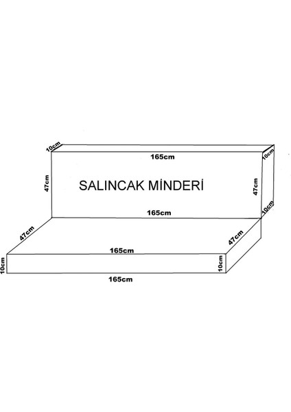 Median Salıncak Minderi Pamuk/polyester Kumaş Gri Sünger Fermuarlı 3 Kişilik Tam Set Konforlu ÜRÜN-228