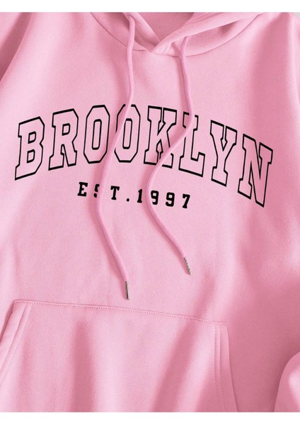 Brooklyn New York Baskılı Bisiklet Yaka Ünisex Oversize Sweatshirt modelleri