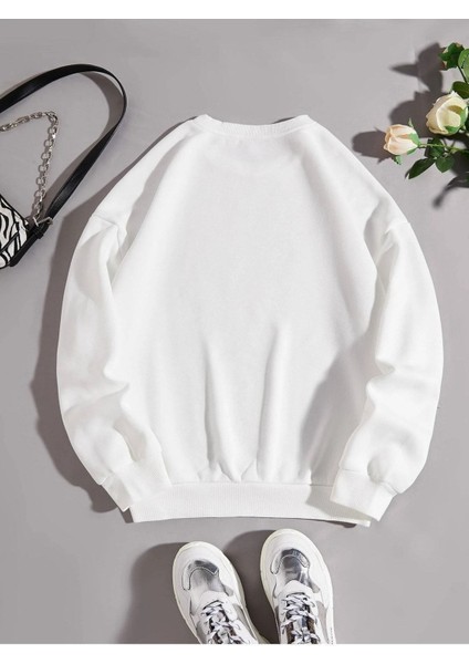 Be Cool Be Kind Baskılı Bisiklet Yaka Ünisex Oversize Sweatshirt fiyatları